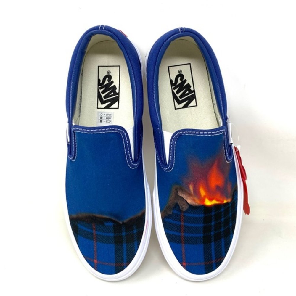 VANS CLASSIC SLIP-ON Big Reveal Navy Women’s Shoes Sneakers Canvas VN000XG81P4 - Picture 4 of 11